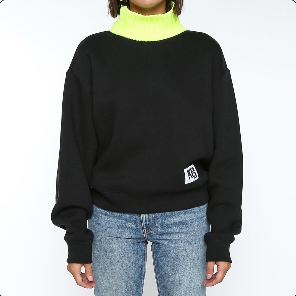 alexanderwang sweater Thick cable knit mock neck collar size M